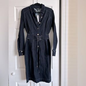 White House Black Market, brand new Size 10, Belted Denim Dress